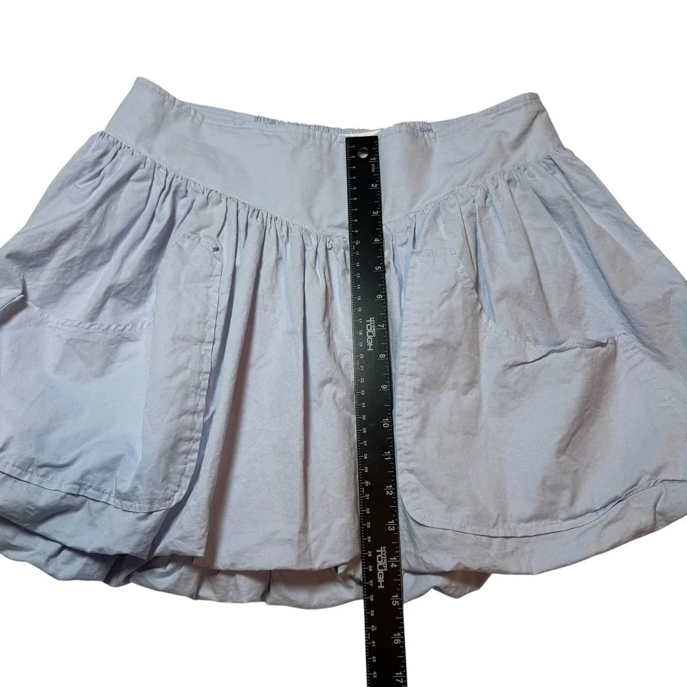 Altar'd State‎ Light Blue Bubble Hem Skirt Women's L Elastic Waist Pockets